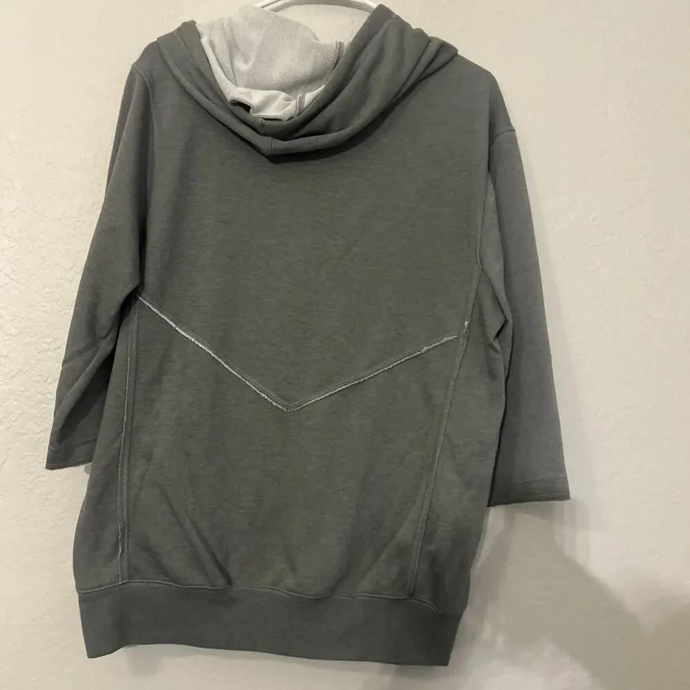 Nike BSBL Hoodie Dri-Fit Half Sleeve Gray Pullover Men Small Baseball Fitness